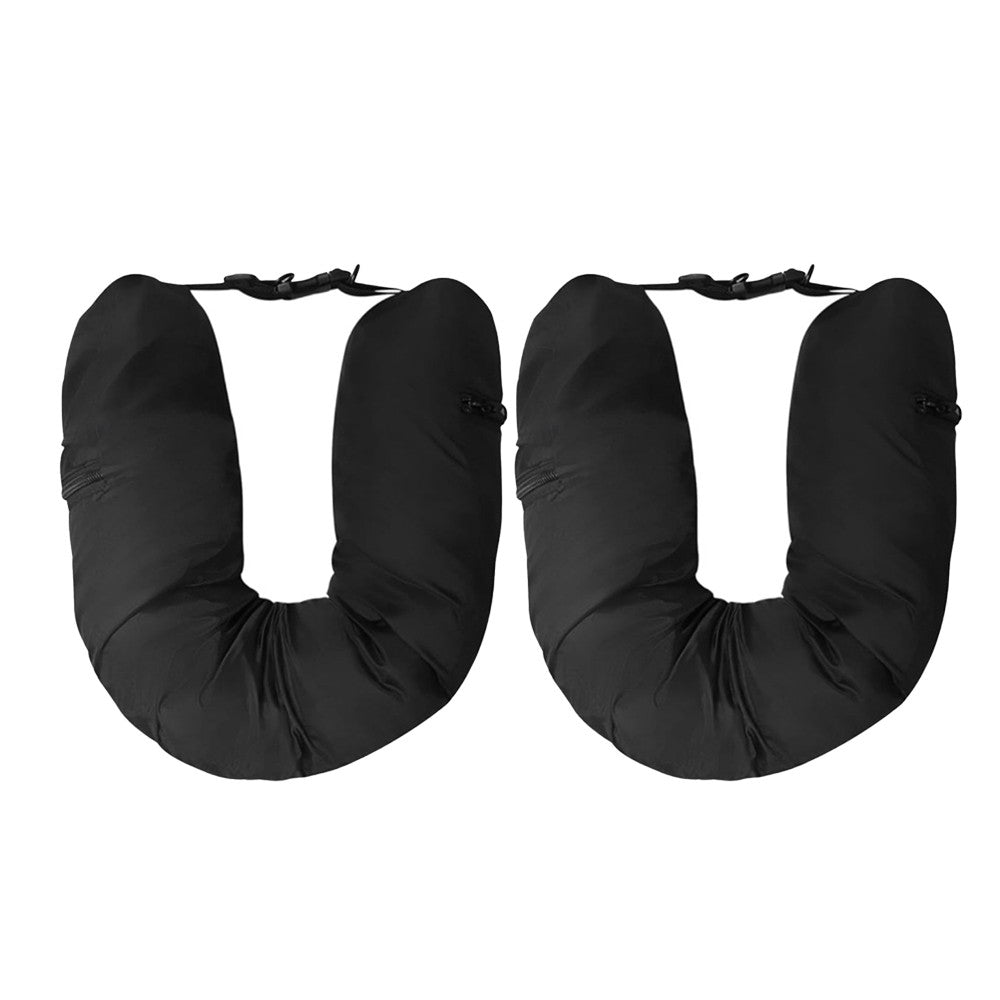 2Pcs Stuffable Travel Neck Pillow Carry-On Luggage Unfilled Pillowcase - Style 1