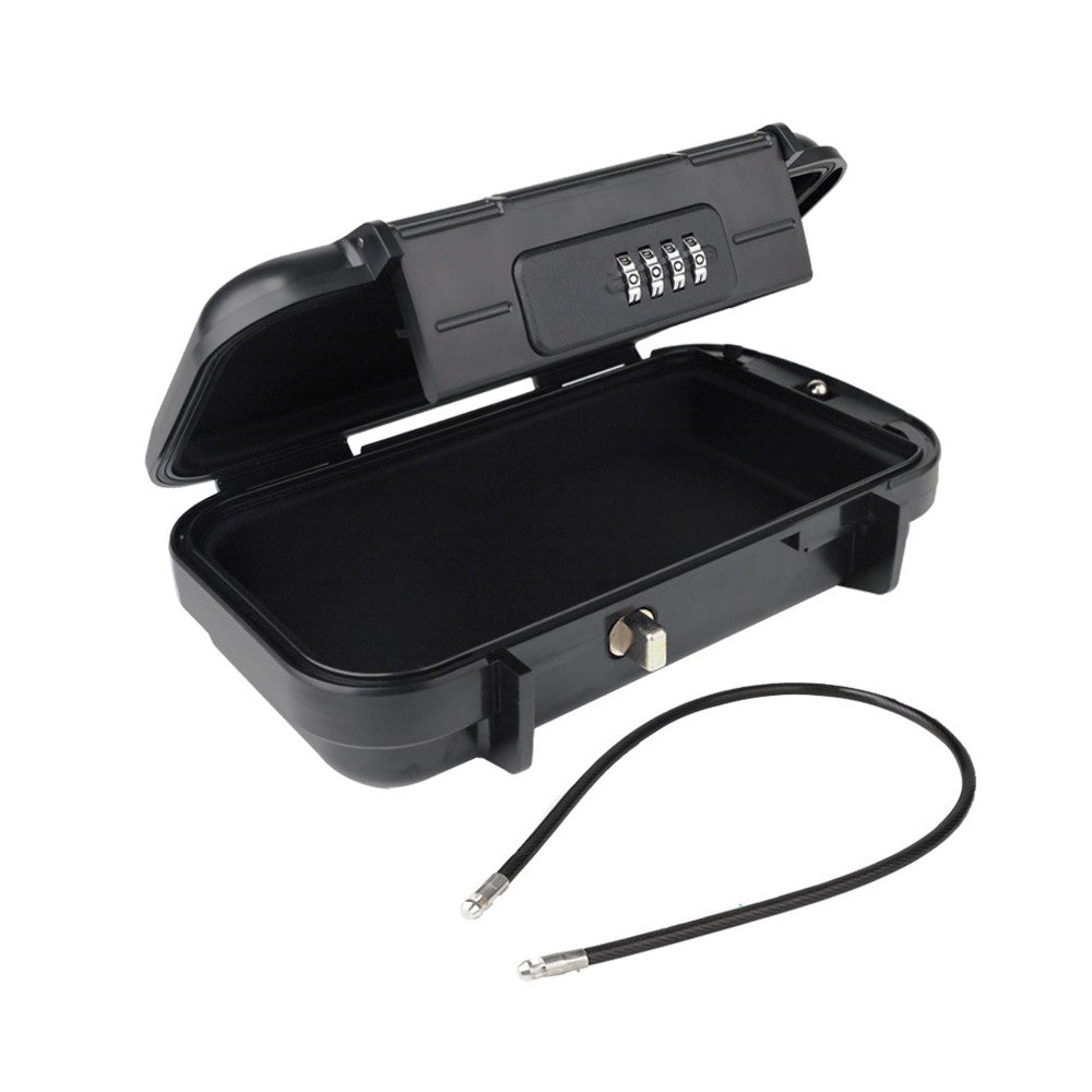 Portable Safe Box Anti-Theft Combination Lock Security Case with Chain - Black