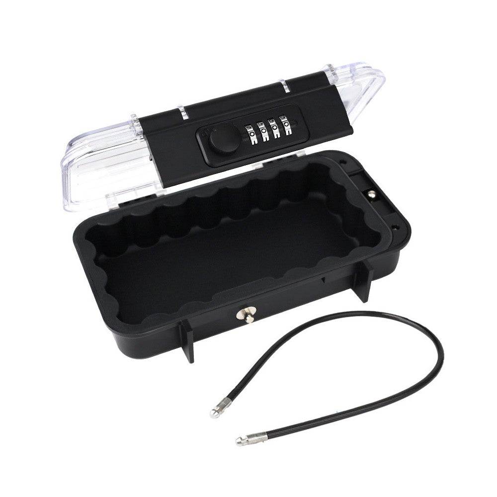 Portable Safe Box Anti-Theft Combination Lock Security Case with Chain - Clear