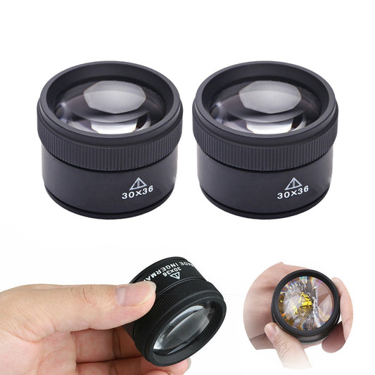 2Pcs Portable 30x36mm Optical Magnifier Handheld Magnifying Glass Pocket Loupes