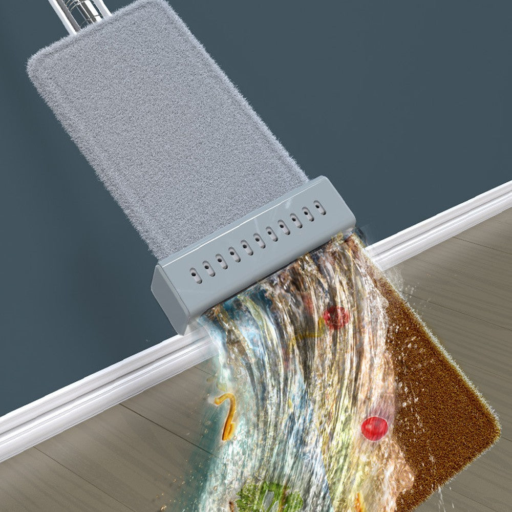 Self-Squeeze Flat Mop with 3 Replacement Microfiber Mop Pads
