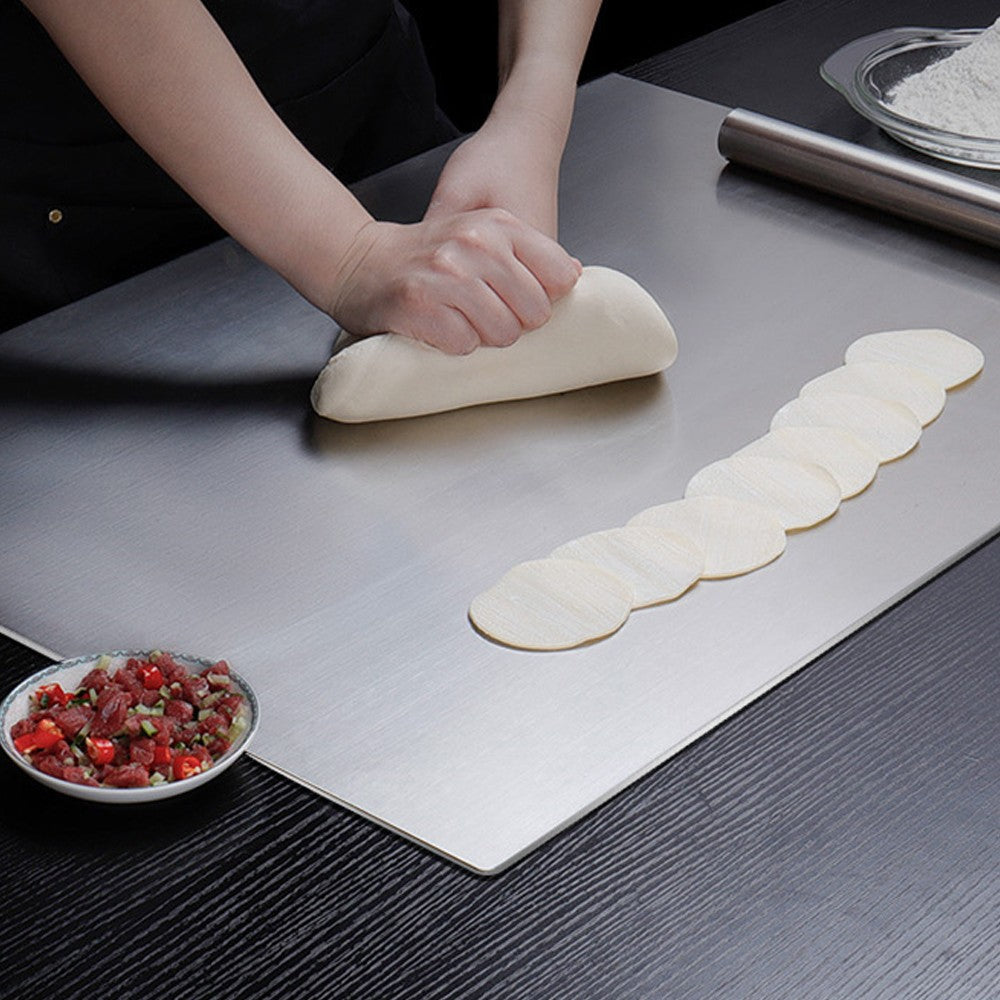 50x40cm Stainless Steel Cutting Chopping Board Baking Board for Kitchen Worktop