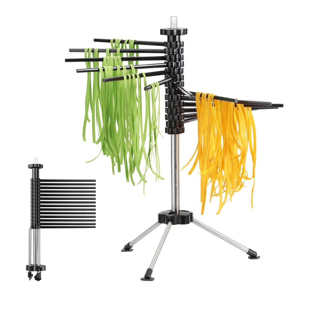 Foldable Pasta Drying Rack with 14 Arms Kitchen Accessories - Black