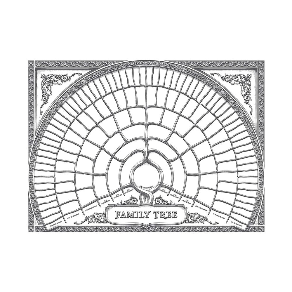 50x40cm Fillable Family Tree Chart Genealogy Poster Ancestry Chart - Style 2