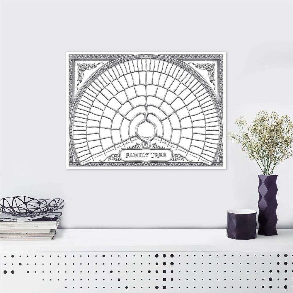 50x40cm Fillable Family Tree Chart Genealogy Poster Ancestry Chart - Style 2
