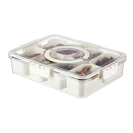 1Pc 8-Compartment Divided Serving Tray Snack Divided Platter Spice Box with Lid