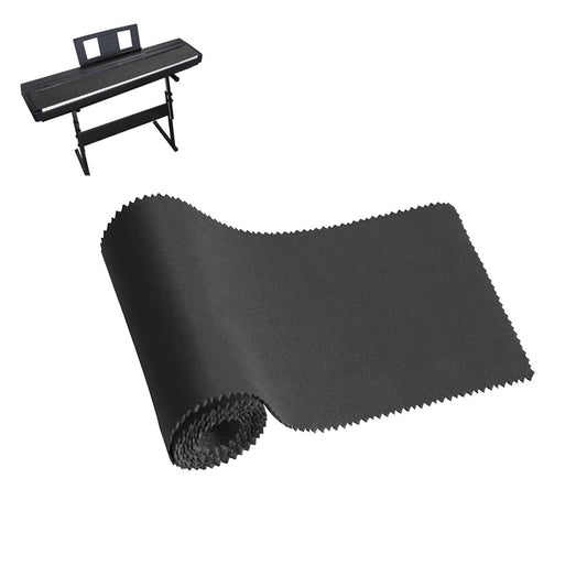 1Pc 126x18cm Piano Keyboard Cover Dustproof Cloth Protective Cover - Black