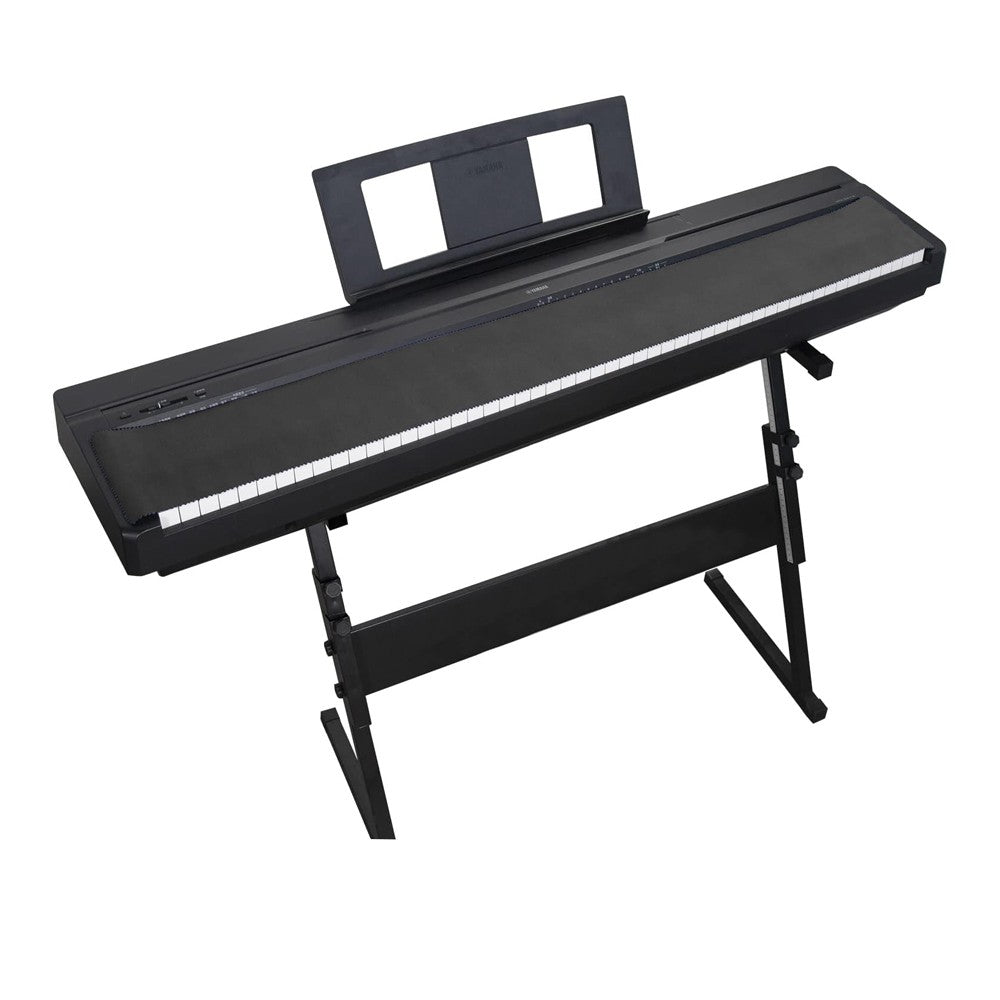 2Pcs 126x18cm Piano Keyboard Cover Dustproof Cover Cloth - Black+Grey