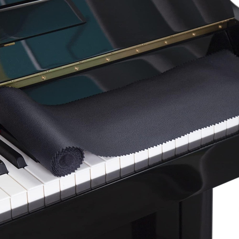 2Pcs 126x18cm Piano Keyboard Cover Dustproof Cover Cloth - Black+Grey