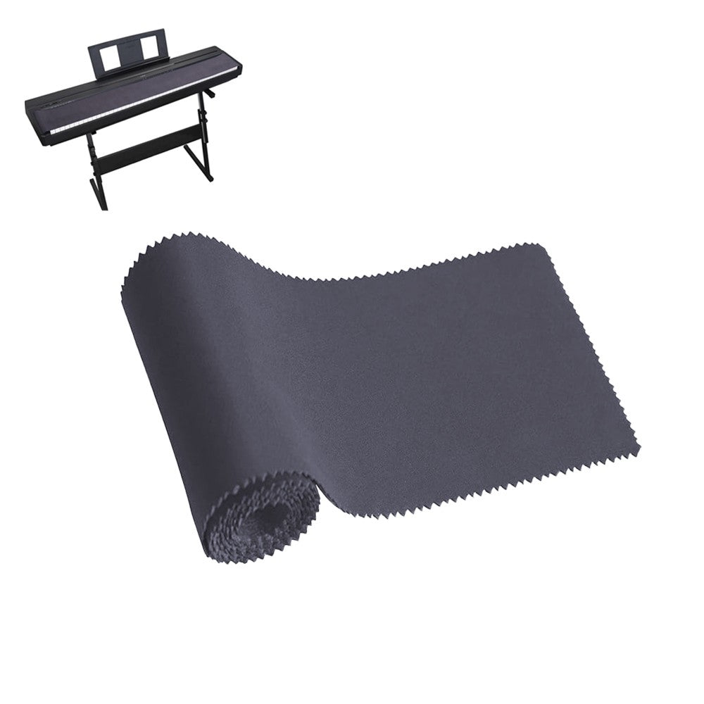 1Pc 126x18cm Piano Keyboard Cover Dustproof Cloth Protective Cover - Grey