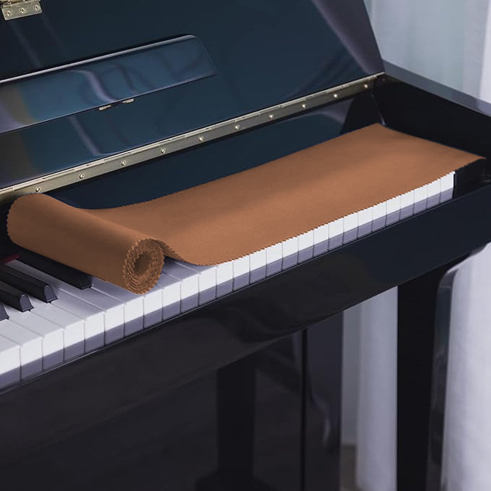1Pc 126x18cm Piano Keyboard Cover Dustproof Cloth Protective Cover - Orange