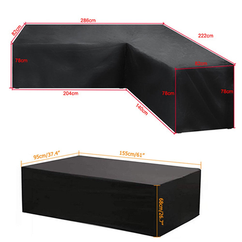 Waterproof L-Shape Outdoor Sectional Sofa Cover Furniture Cover - Style 8