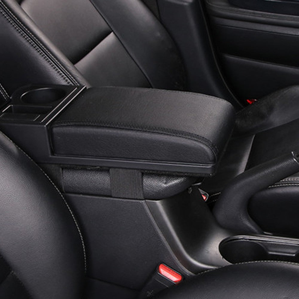 Car Armrest Booster Cushion with Cup Holder Car Center Console Cover Accessories