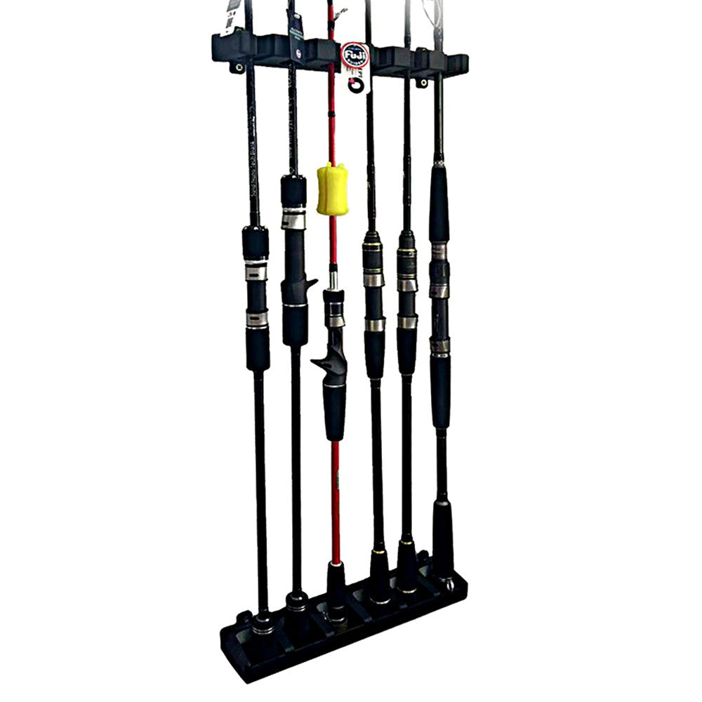 1 X 2-Piece Vertical Fishing Pole Display Holder Set 6-Rod Storage Rack Stand