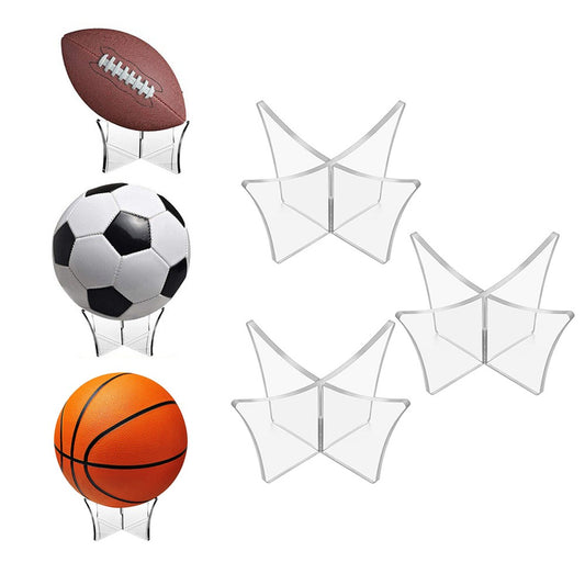 3Pcs Ball Display Stand Clear Acrylic Ball Support Holder for Basketball Soccer