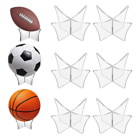 6Pcs Ball Display Stand Clear Acrylic Ball Support Holder for Basketball Soccer