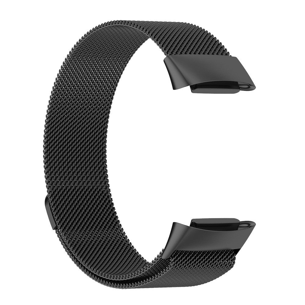 For Fitbit Charge 5 Stainless Steel Band Magnet Strap Replacement - Black - S