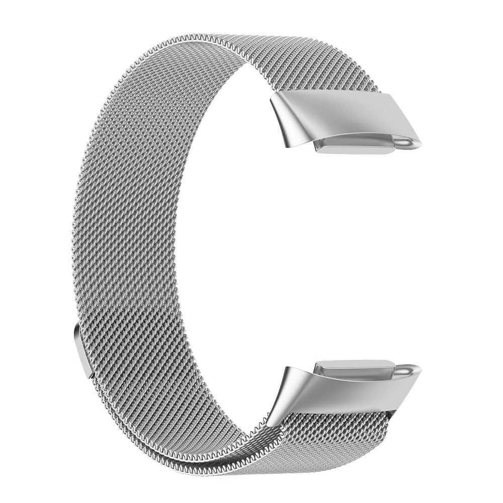 For Fitbit Charge 5 Stainless Steel Band Magnet Strap Replacement - Silver - L