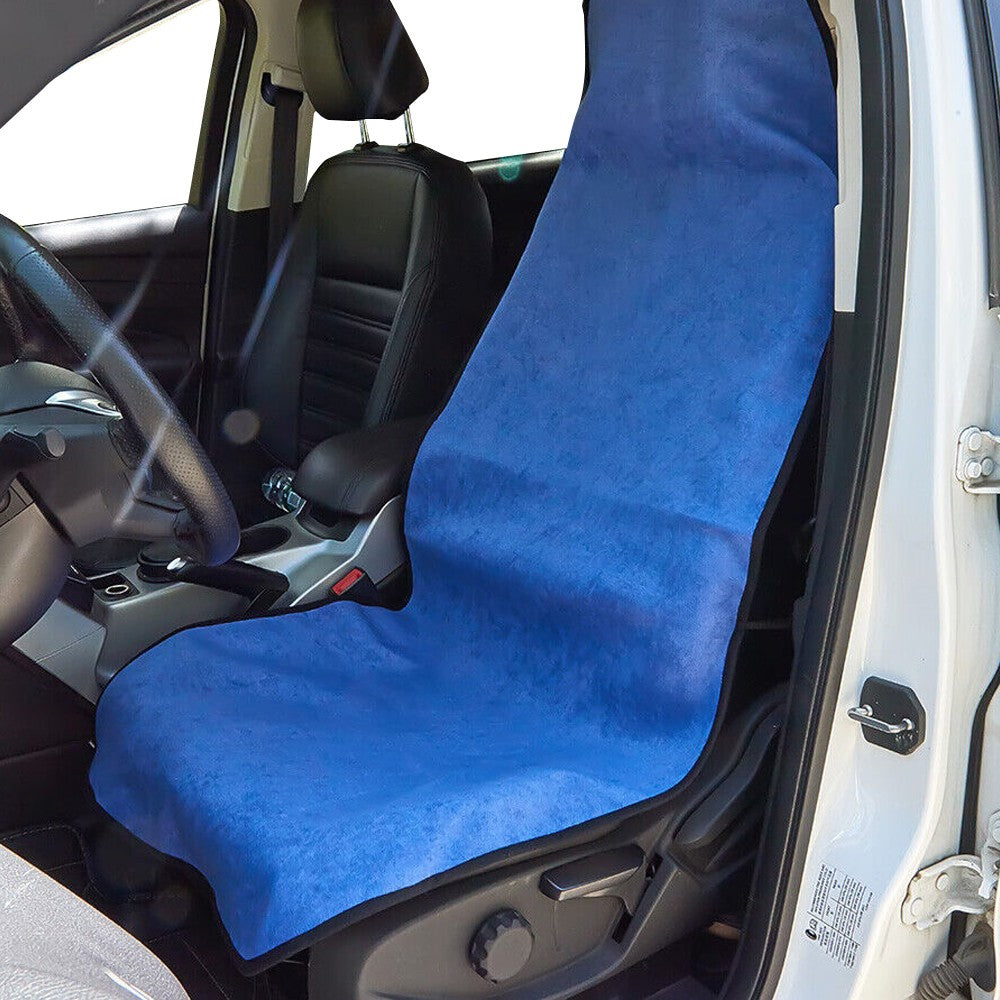 1Pc Car Front Seat Cover Sports Sweat Towel Car Seat Protector Mat - Blue