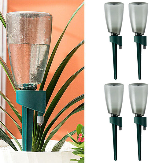 4Pcs Plant Self Watering Spikes Automatic Drip Irrigation System With Bottles