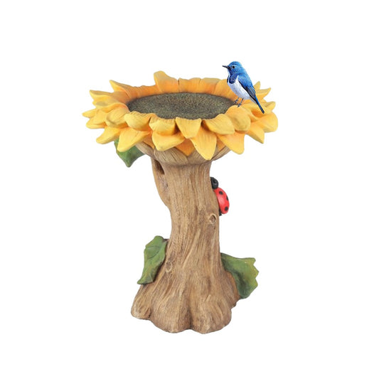 Animal Figurine Bird Feeder Garden Resin Sculptures Statues Decor - Sunflower