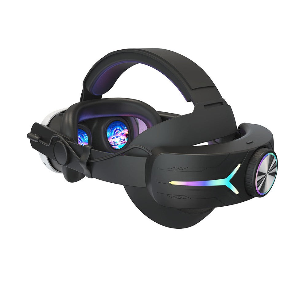 For Meta Quest 3 VR Headset Rechargeable Elite Head Strap with RGB Light - Black
