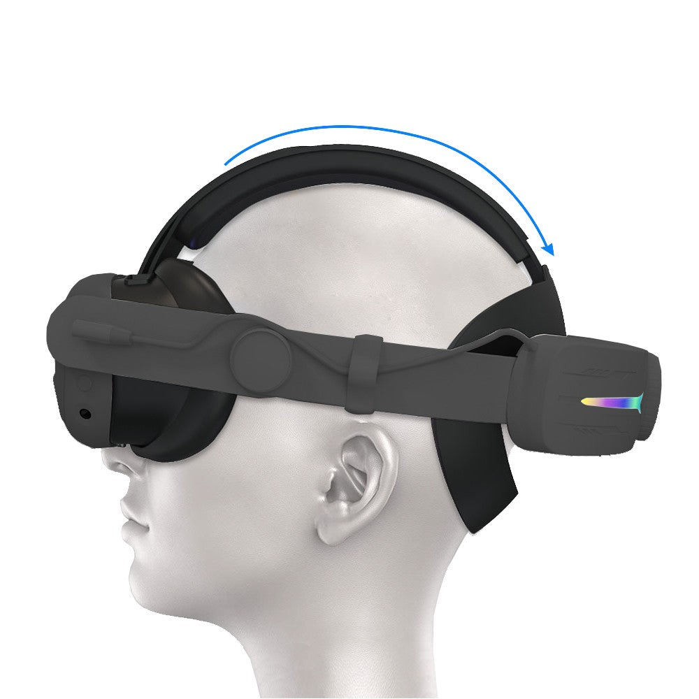 For Meta Quest 3 VR Headset Rechargeable Elite Head Strap with RGB Light - Black