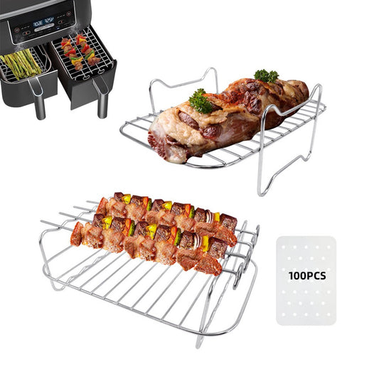 Air Fryer Rack Skewer Rack for Ninja DZ201 DZ401 Air Fryer Accessories - Set 1