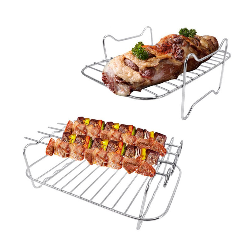 Air Fryer Rack Skewer Rack for Ninja DZ201 DZ401 Air Fryer Accessories - Set 2