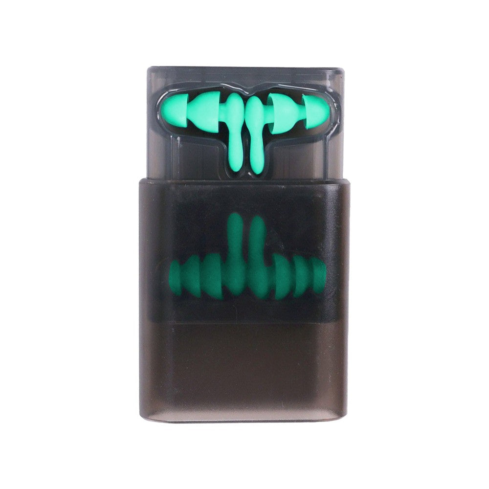 2 Pairs of Silicone Noise Reduction Earplug Hearing Protection Ear Plug - Green