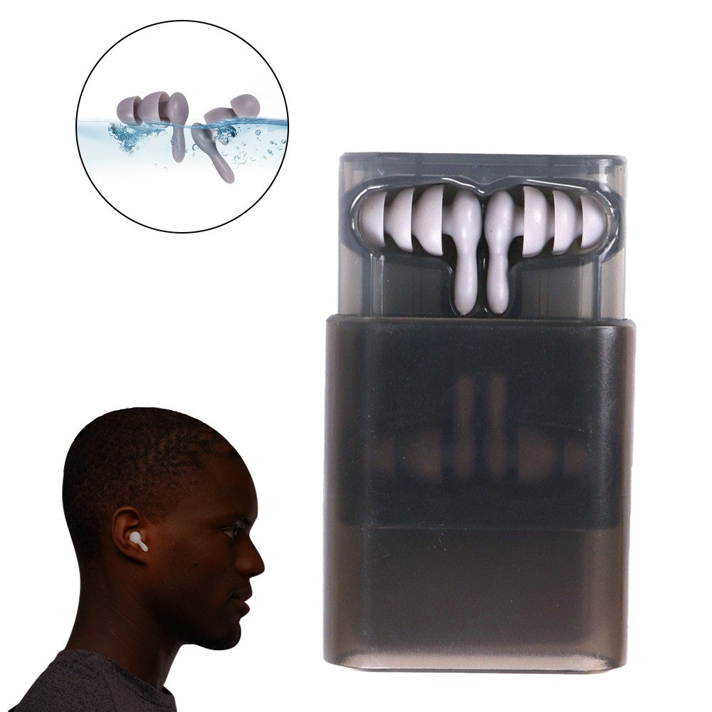 2 Pairs of Silicone Noise Reduction Earplug Hearing Protection Ear Plug - Grey