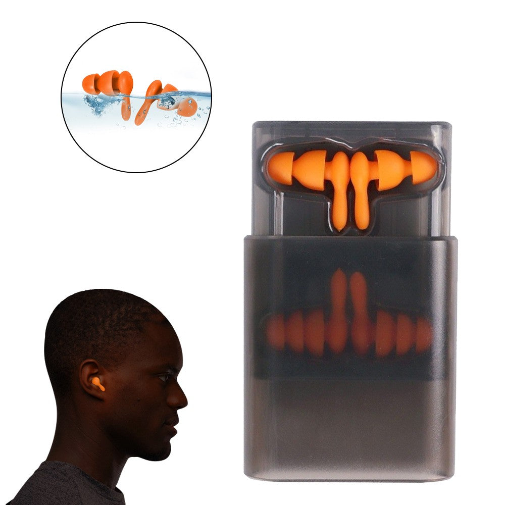 2 Pairs of Silicone Noise Reduction Earplug Hearing Protection Ear Plug - Orange