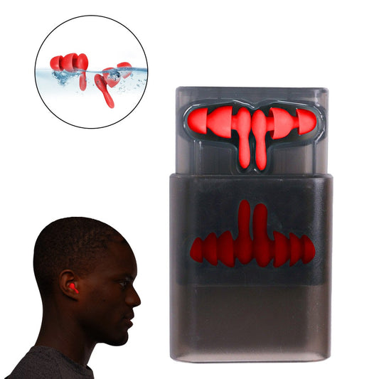 2 Pairs of Silicone Noise Reduction Earplug Hearing Protection Ear Plug - Red