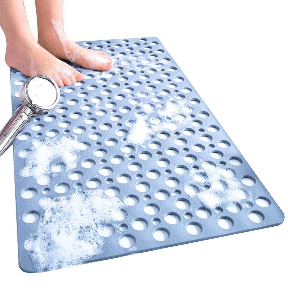 73x43cm Bathroom Shower Mat Anti-Slip TPE Floor Mat Bathtub Mat - Blue