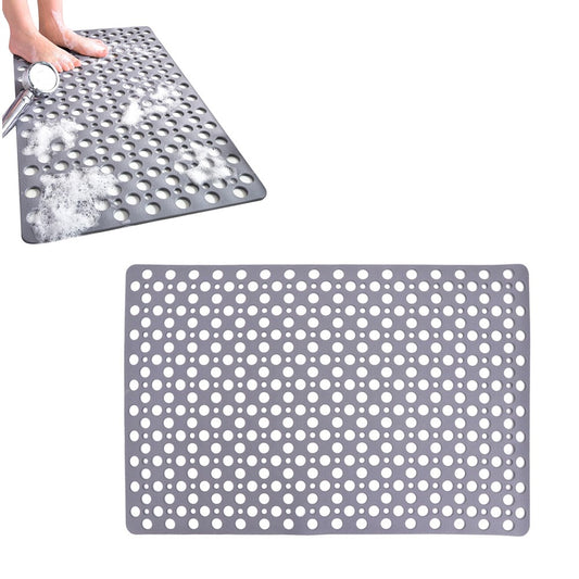 90x60cm Bathroom Shower Mat Anti-Slip TPE Floor Mat Bathtub Mat - Grey
