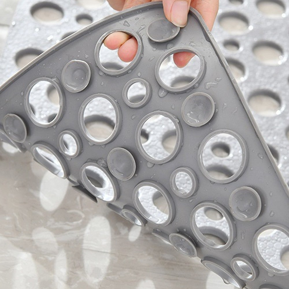 53x53cm Bathroom Shower Mat Anti-Slip TPE Floor Mat Bathtub Mat - Grey