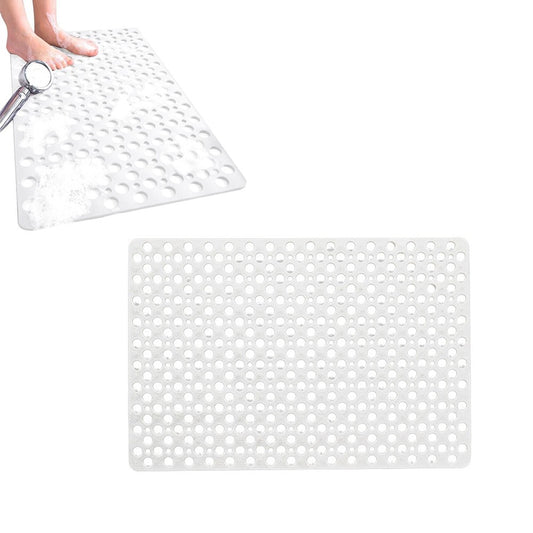 53x53cm Bathroom Shower Mat Anti-Slip TPE Floor Mat Bathtub Mat - White