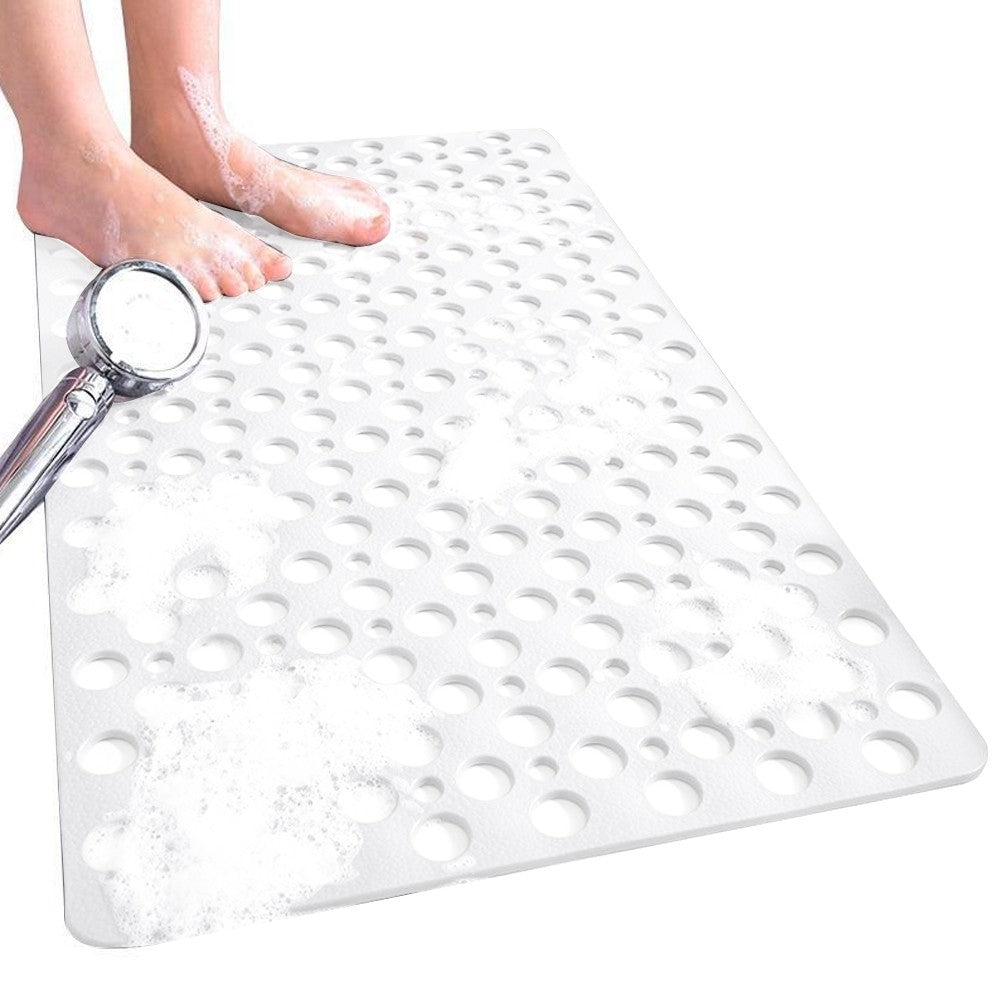 53x53cm Bathroom Shower Mat Anti-Slip TPE Floor Mat Bathtub Mat - White