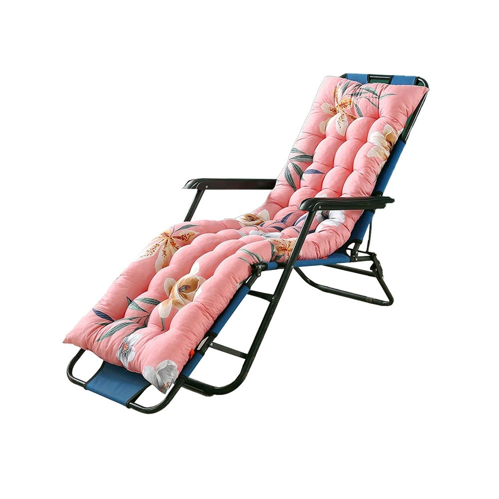 168x48x8cm Floral Printed Lounger Cushion Rocking Chair Seat Cushion - Pink