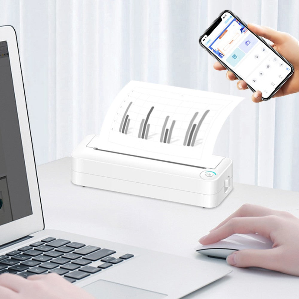 Portable A4 Bluetooth Wireless Thermal Printer Compatible with iOS Android