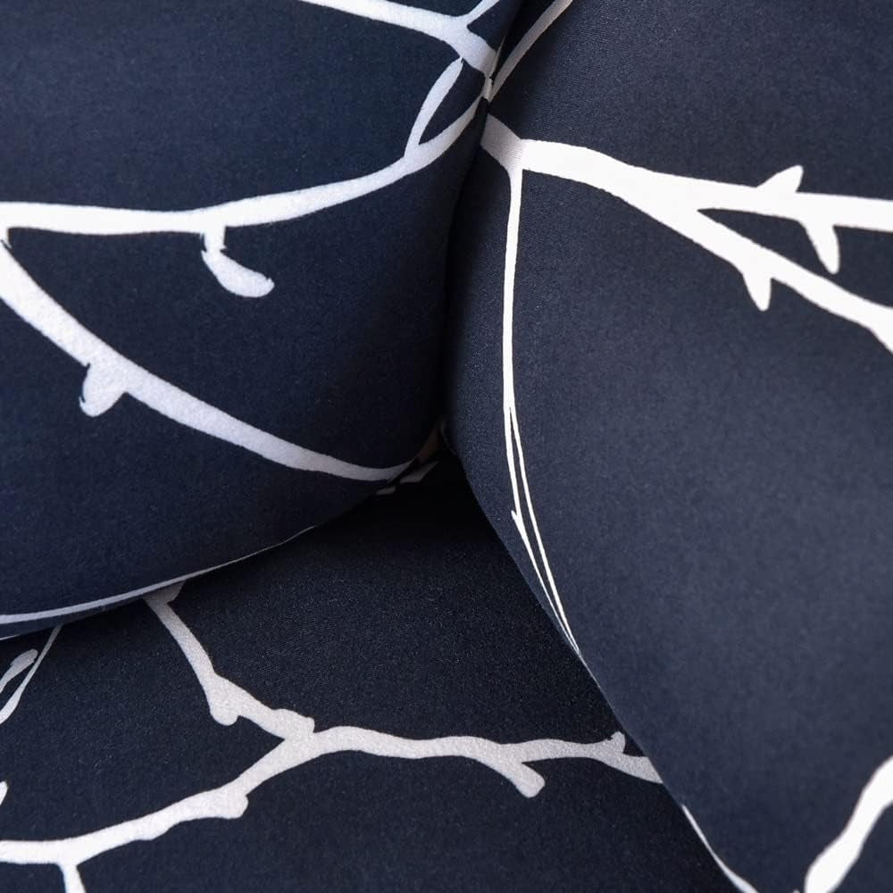 Printed Recliner Chair Cover 4 Pieces Reclining Sofa Stretch Protector - Black