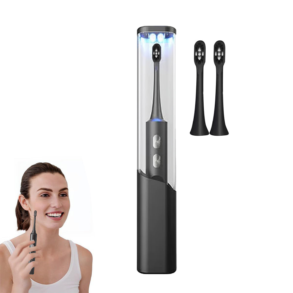 Travel Electronic Toothbrush with Ultraviolet Disinfection Function Case - Black