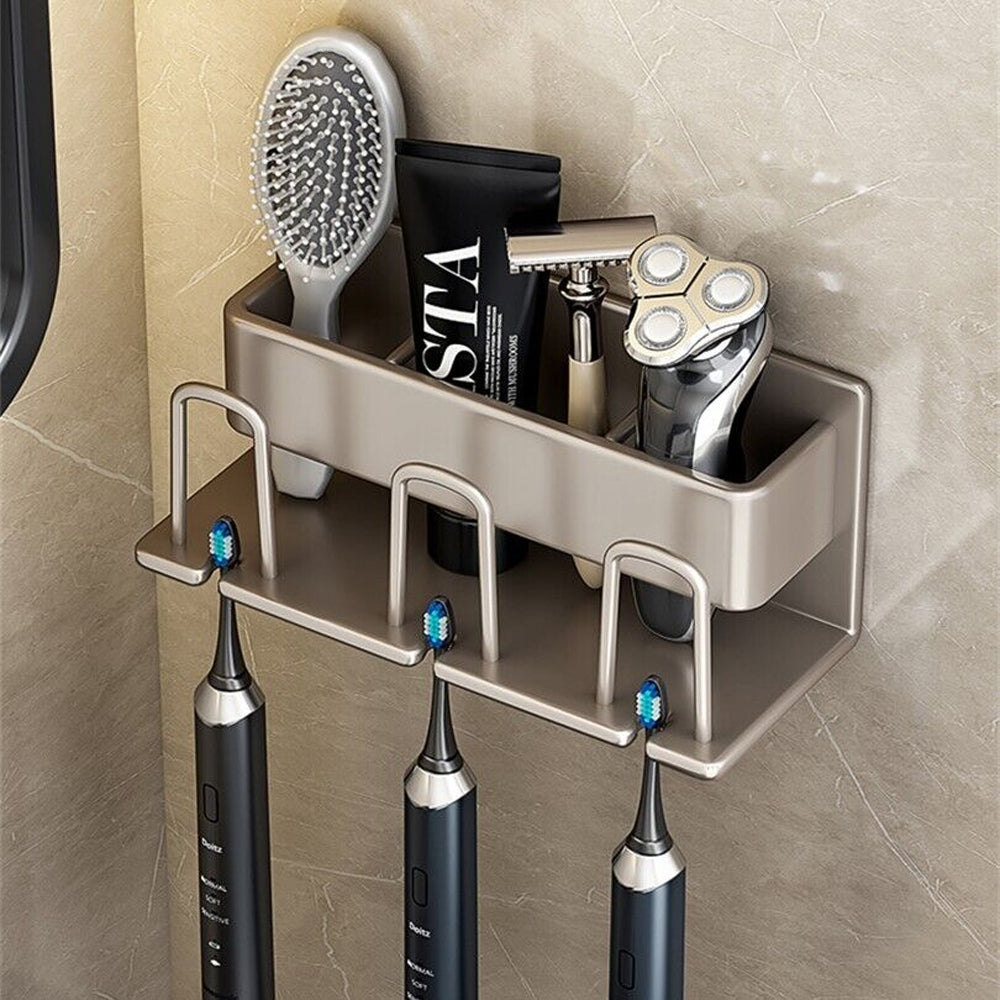 Space Metal Toothbrush Holder Bathroom Wall Mounted Rack with Cups - ST2