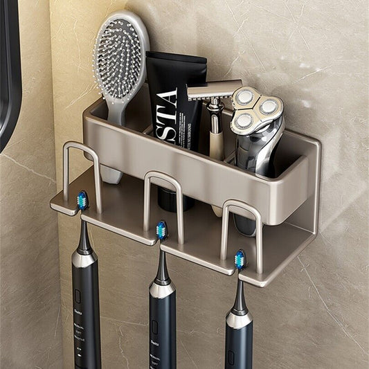 Space Metal Toothbrush Holder Bathroom Wall Mounted Rack with Cups - ST2