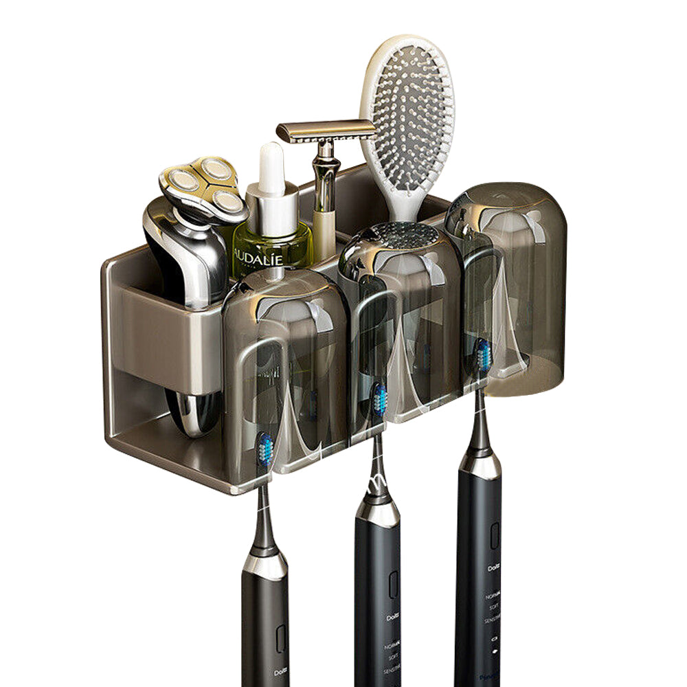 Space Metal Toothbrush Holder Bathroom Wall Mounted Rack with Cups - ST2