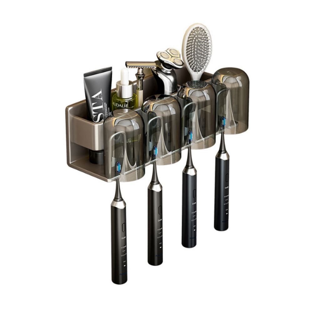 Space Metal Toothbrush Holder Bathroom Wall Mounted Rack with Cups - ST3