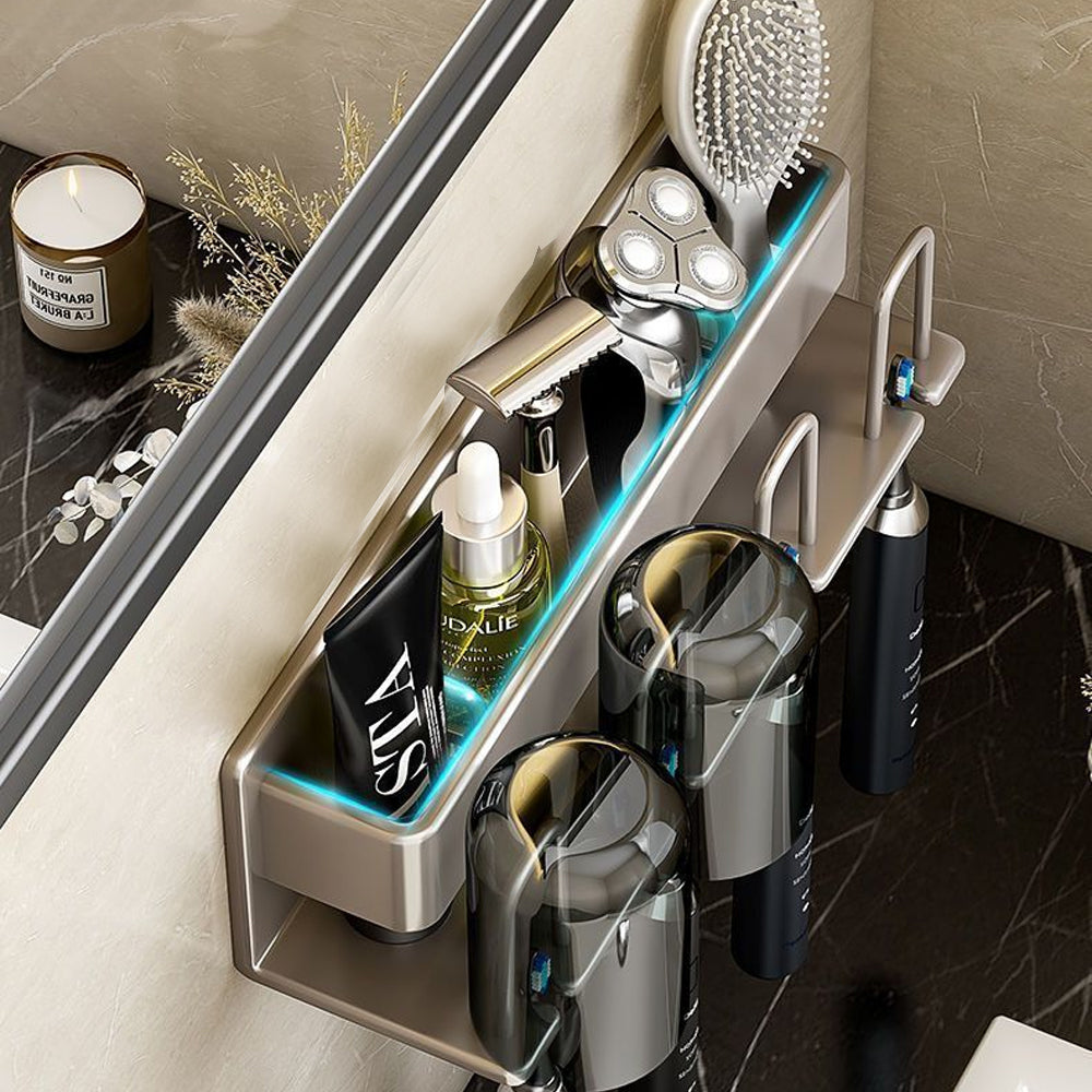 Space Metal Toothbrush Holder Bathroom Wall Mounted Rack with Cups - ST3