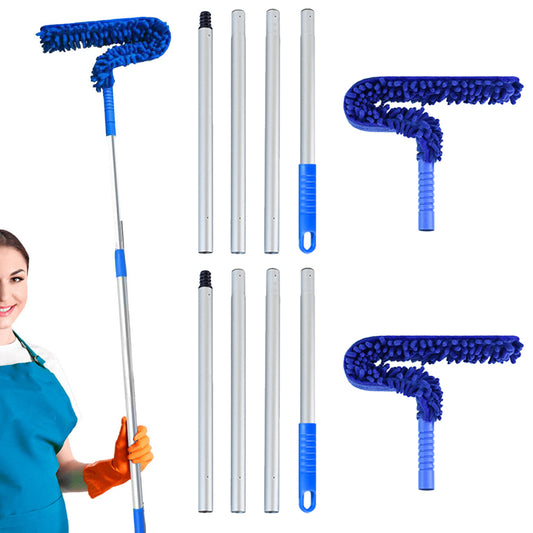 2Pcs Cleaning Brush Flexible Detachable Handle Dust Cleaner Ceiling Fan Duster