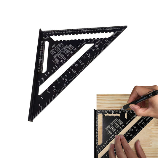 12 inch Metric Aluminium Alloy Square Protractor Triangle Ruler Measuring Tool