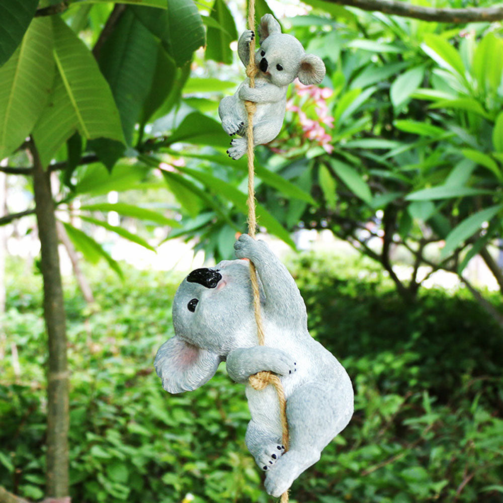 3Pcs Resin Koala Garden Hanging Figurine Statue for Outdoor Garden Decor
